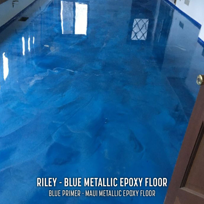 Riley - Maui Blue Metallic Epoxy Floor