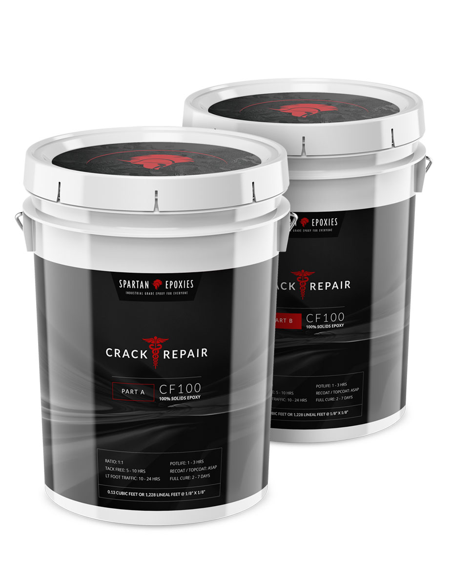 Concrete crack repair and filler 100% Solid Epoxy Filler - 10 Gallon Kit