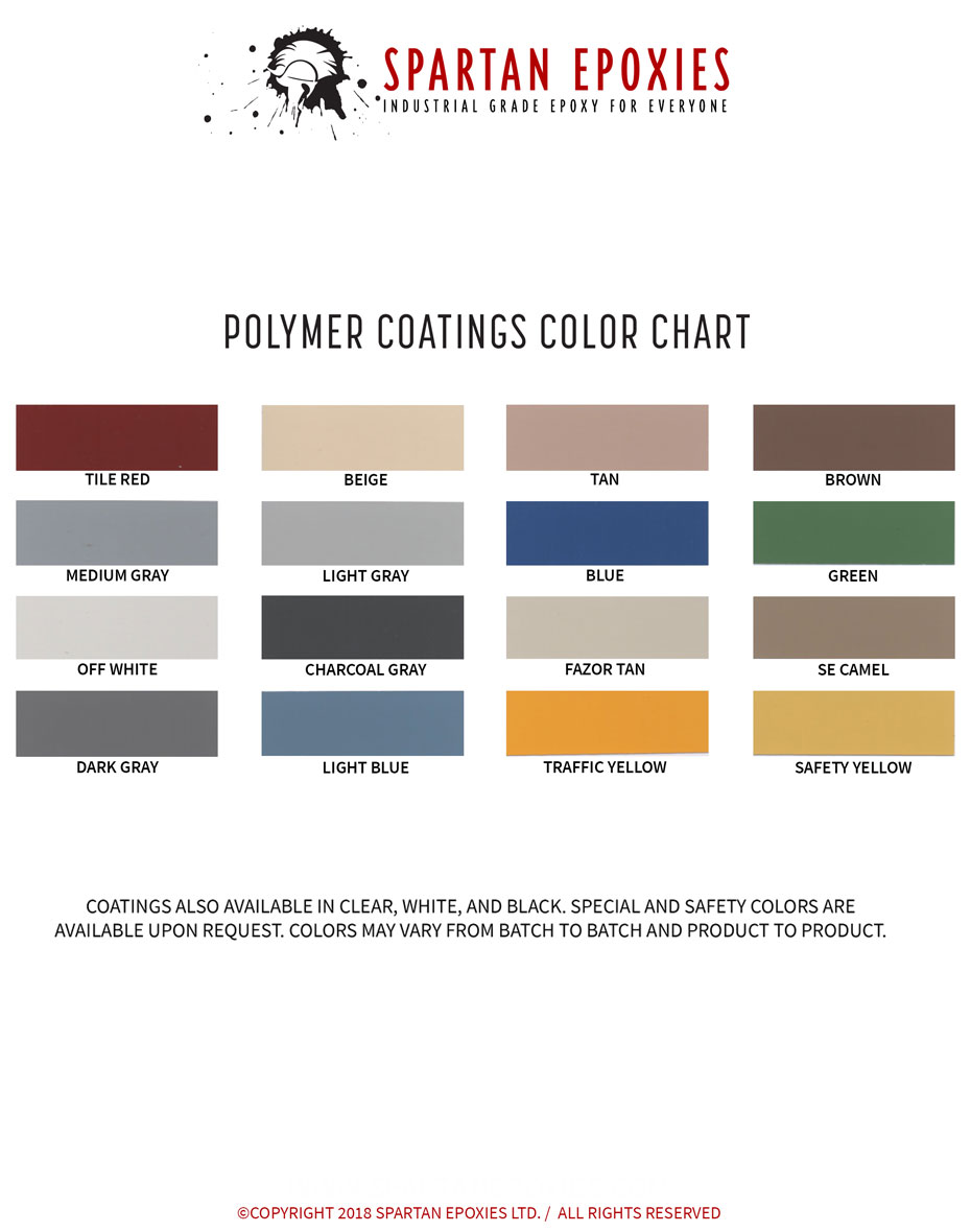 Polymer Coatings Color Chart